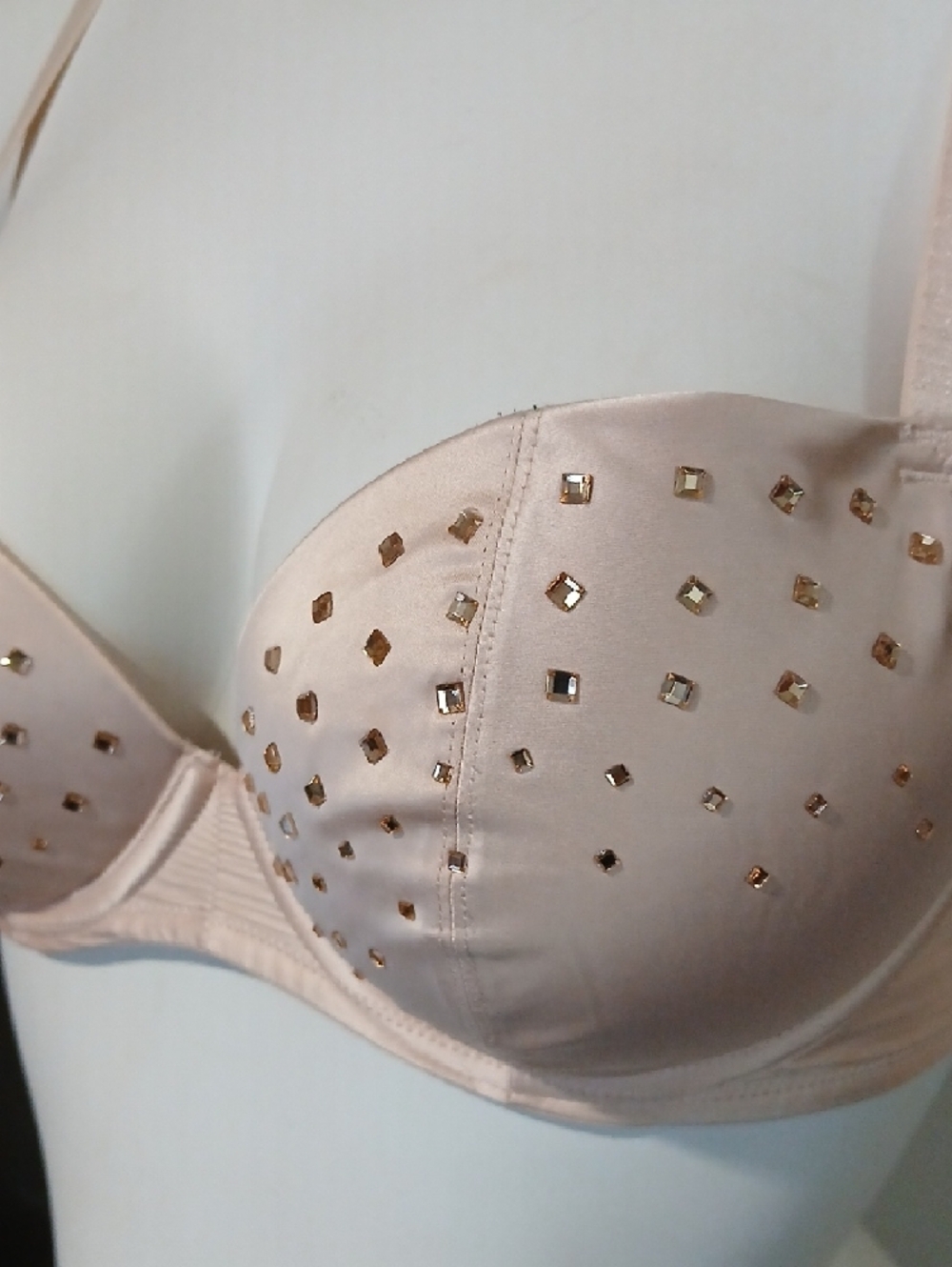 Aerie "REESE" LIMITED EDITION Nude Champagne Embellished Sexy Underwire Bra - Picture 3 of 16